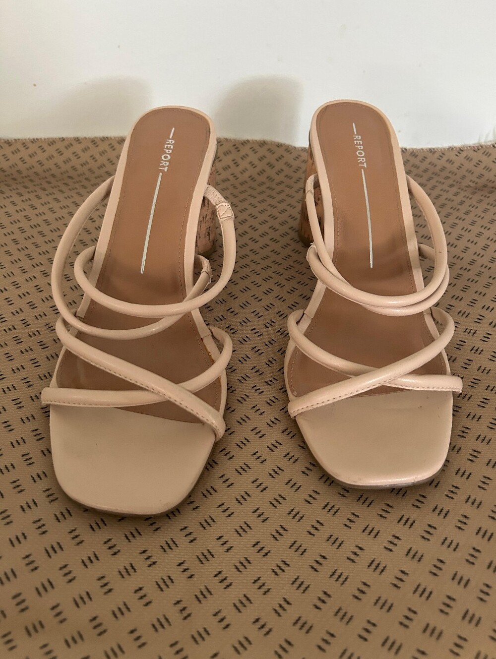 REPORT Blush Strappy Block Heel Sandals